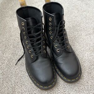 Dr. Martens Black Combat Moto Boots